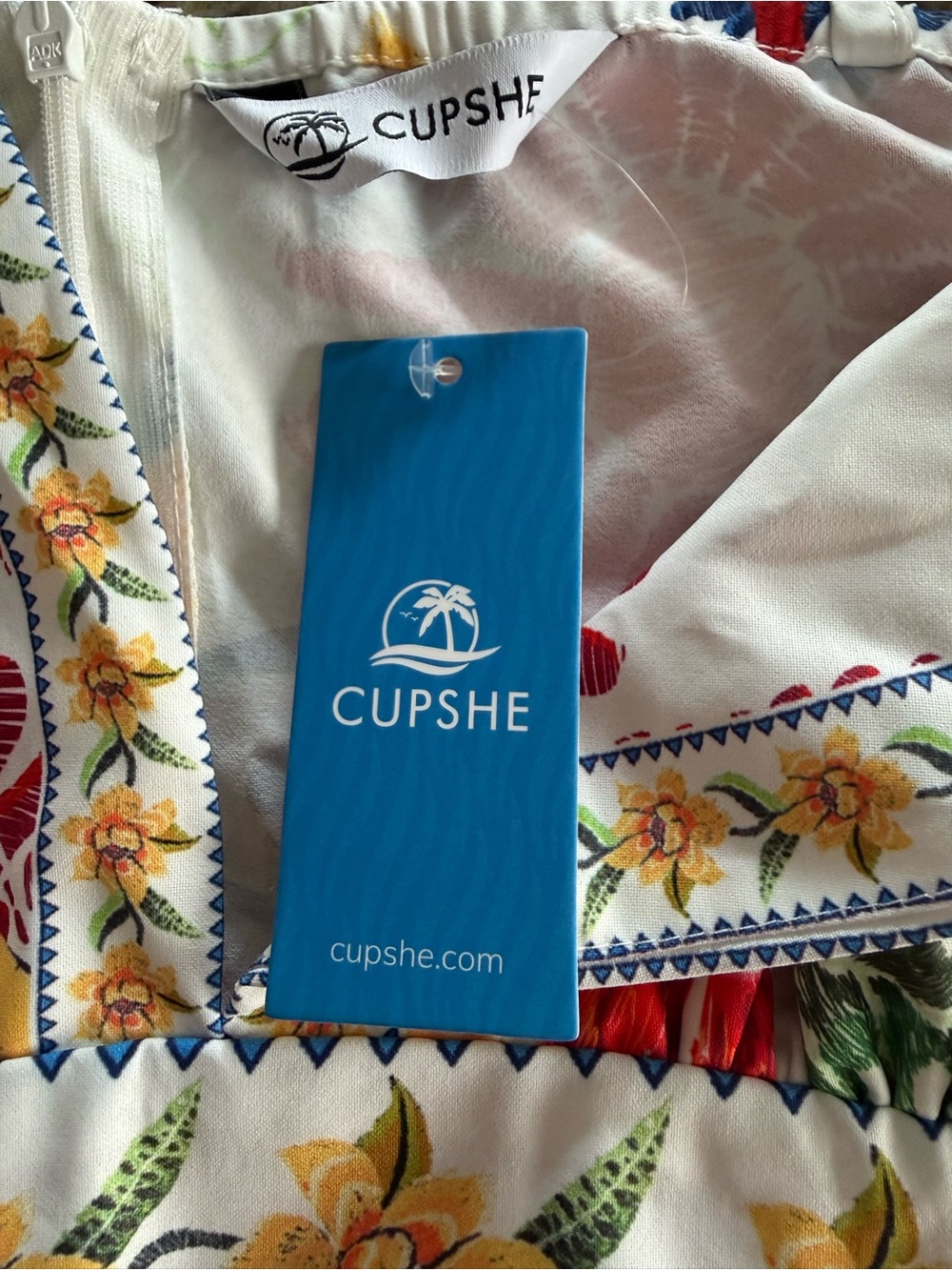 Cupshe White Maxi Skirt with Bright Floral & Multicolor Bird Print - Picture 5 of 5